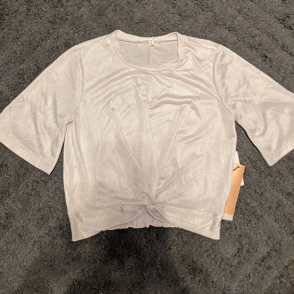 New shiny silver tee shirt